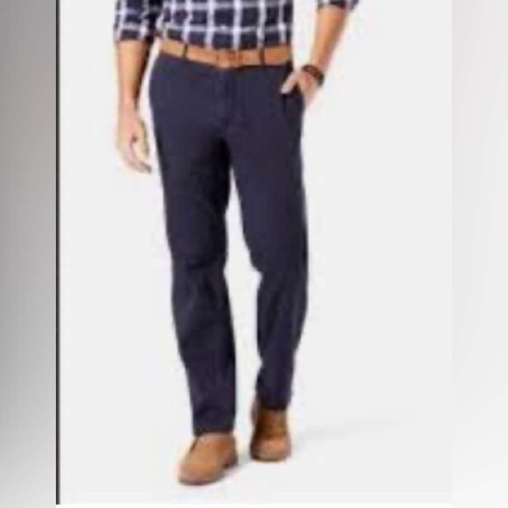 Nick graham everywhere stretch modern fit midnight blue flat front khakis 36/32
